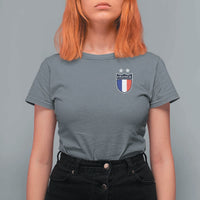 Vintage France Football Crest Two Stars French Flag T Shirt For Women