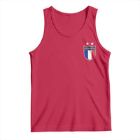 Vintage France Football Crest Two Stars French Flag Tank Top