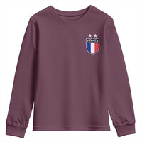 Vintage France Football Crest Two Stars French Flag Youth Sweatshirt
