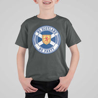No Scotland No Party T Shirt For Kid Scottish Lion Rampant Crest Vintage Saltire Flag