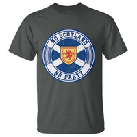 No Scotland No Party T Shirt Scottish Lion Rampant Crest Vintage Saltire Flag