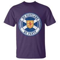 No Scotland No Party T Shirt Scottish Lion Rampant Crest Vintage Saltire Flag