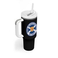 No Scotland No Party Tumbler With Handle Scottish Lion Rampant Crest Vintage Saltire Flag