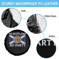 No Scotland No Party Spare Tire Cover Lion Rampant Crest Scottish Tartan Flag