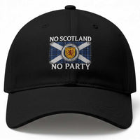 No Scotland No Party Baseball Cap Lion Rampant Crest Scottish Tartan Flag