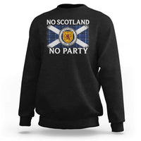 No Scotland No Party Sweatshirt Lion Rampant Crest Scottish Tartan Flag
