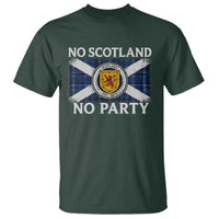 No Scotland No Party T Shirt Lion Rampant Crest Scottish Tartan Flag