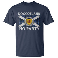 No Scotland No Party T Shirt Lion Rampant Crest Scottish Tartan Flag