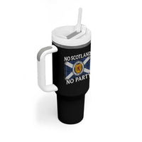 No Scotland No Party Tumbler With Handle Lion Rampant Crest Scottish Tartan Flag