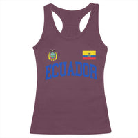 Ecuador Vintage Throwback Soccer Jersey Style Racerback Tank Top Ecuadorian Hispanic Heritage