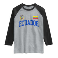 Ecuador Vintage Throwback Soccer Jersey Style Raglan Shirt Ecuadorian Hispanic Heritage
