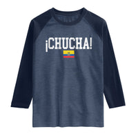 Chucha Funny Ecuadorian Slang Ecuador Flag Latino Saying Raglan Shirt