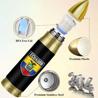 Ecuador Vintage Soccer Crest Escudo Ecuadorian Coat of Arms Bullet Tumbler