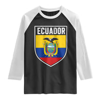 Ecuador Vintage Soccer Crest Escudo Ecuadorian Coat of Arms Raglan Shirt