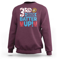 Back To School Baseball Sweatshirt 3RD Grade Batter Up Glove Bat Ball - Wonder Print Shop