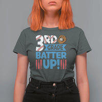 Back To School Baseball T Shirt For Women 3RD Grade Batter Up Glove Bat Ball - Wonder Print Shop