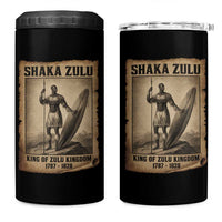 Shaka Zulu 4 in 1 Can Cooler Tumbler King of Zulu Kingdom Indigenous African Tribe