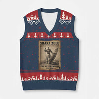 Shaka Zulu V-Neck Knit Sweater Vest King of Zulu Kingdom Indigenous African Tribe