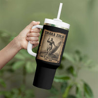 Shaka Zulu Tumbler With Handle King of Zulu Kingdom Indigenous African Tribe
