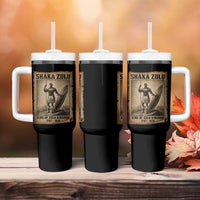 Shaka Zulu Tumbler With Handle King of Zulu Kingdom Indigenous African Tribe