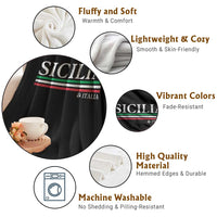 Sicily Sicilian Italian Flag Souvenirs Medusa Throw Blanket - Wonder Print Shop