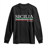 Sicily Sicilian Italian Flag Souvenirs Medusa Long Sleeve Shirt - Wonder Print Shop