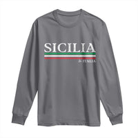 Sicily Sicilian Italian Flag Souvenirs Medusa Long Sleeve Shirt - Wonder Print Shop