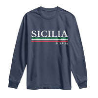 Sicily Sicilian Italian Flag Souvenirs Medusa Long Sleeve Shirt - Wonder Print Shop