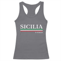 Sicily Sicilian Italian Flag Souvenirs Medusa Racerback Tank Top - Wonder Print Shop