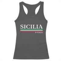 Sicily Sicilian Italian Flag Souvenirs Medusa Racerback Tank Top - Wonder Print Shop