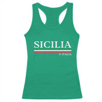 Sicily Sicilian Italian Flag Souvenirs Medusa Racerback Tank Top - Wonder Print Shop