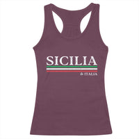 Sicily Sicilian Italian Flag Souvenirs Medusa Racerback Tank Top - Wonder Print Shop