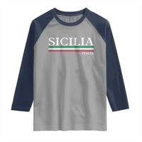 Sicily Sicilian Italian Flag Souvenirs Medusa Raglan Shirt - Wonder Print Shop