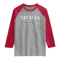 Sicily Sicilian Italian Flag Souvenirs Medusa Raglan Shirt - Wonder Print Shop