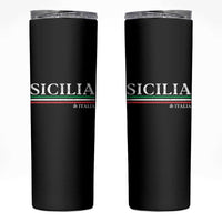 Sicily Sicilian Italian Flag Souvenirs Medusa Skinny Tumbler - Wonder Print Shop