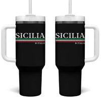 Sicily Sicilian Italian Flag Souvenirs Medusa Tumbler With Handle - Wonder Print Shop