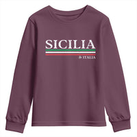 Sicily Sicilian Italian Flag Souvenirs Medusa Youth Sweatshirt - Wonder Print Shop
