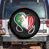 Sicily Palermo Italy Medusa Sicilia Heart Italian Flag Spare Tire Cover - Wonder Print Shop