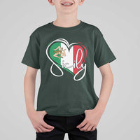 Sicily Palermo Italy Medusa Sicilia Heart Italian Flag T Shirt For Kid - Wonder Print Shop
