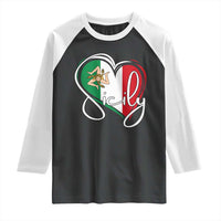 Sicily Palermo Italy Medusa Sicilia Heart Italian Flag Raglan Shirt - Wonder Print Shop