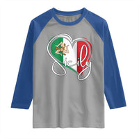 Sicily Palermo Italy Medusa Sicilia Heart Italian Flag Raglan Shirt - Wonder Print Shop