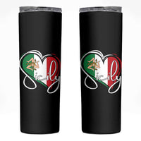 Sicily Palermo Italy Medusa Sicilia Heart Italian Flag Skinny Tumbler - Wonder Print Shop
