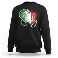 Sicily Palermo Italy Medusa Sicilia Heart Italian Flag Sweatshirt - Wonder Print Shop