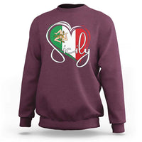 Sicily Palermo Italy Medusa Sicilia Heart Italian Flag Sweatshirt - Wonder Print Shop