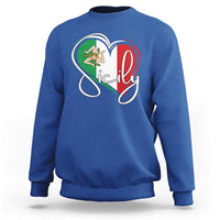 Sicily Palermo Italy Medusa Sicilia Heart Italian Flag Sweatshirt - Wonder Print Shop