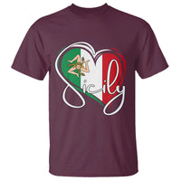 Sicily Palermo Italy Medusa Sicilia Heart Italian Flag T Shirt - Wonder Print Shop