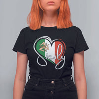 Sicily Palermo Italy Medusa Sicilia Heart Italian Flag T Shirt For Women - Wonder Print Shop