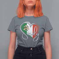 Sicily Palermo Italy Medusa Sicilia Heart Italian Flag T Shirt For Women - Wonder Print Shop