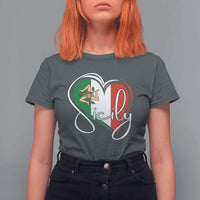 Sicily Palermo Italy Medusa Sicilia Heart Italian Flag T Shirt For Women - Wonder Print Shop