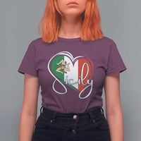 Sicily Palermo Italy Medusa Sicilia Heart Italian Flag T Shirt For Women - Wonder Print Shop